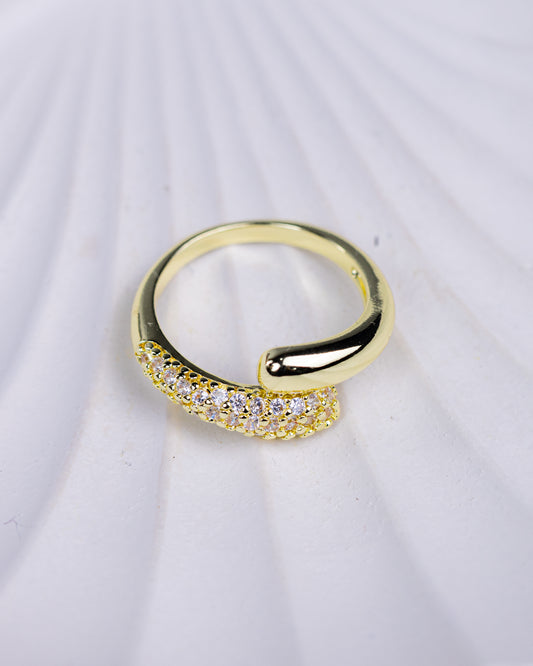 Gold Plated Tear Open Ring