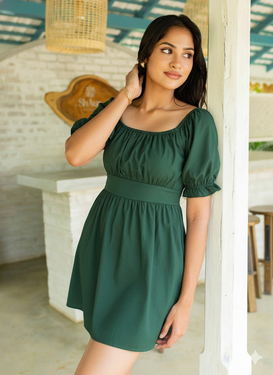 Stella Green Flared Dress