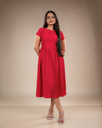 Ivy Red Print Dress