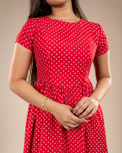 Ivy Red Print Dress