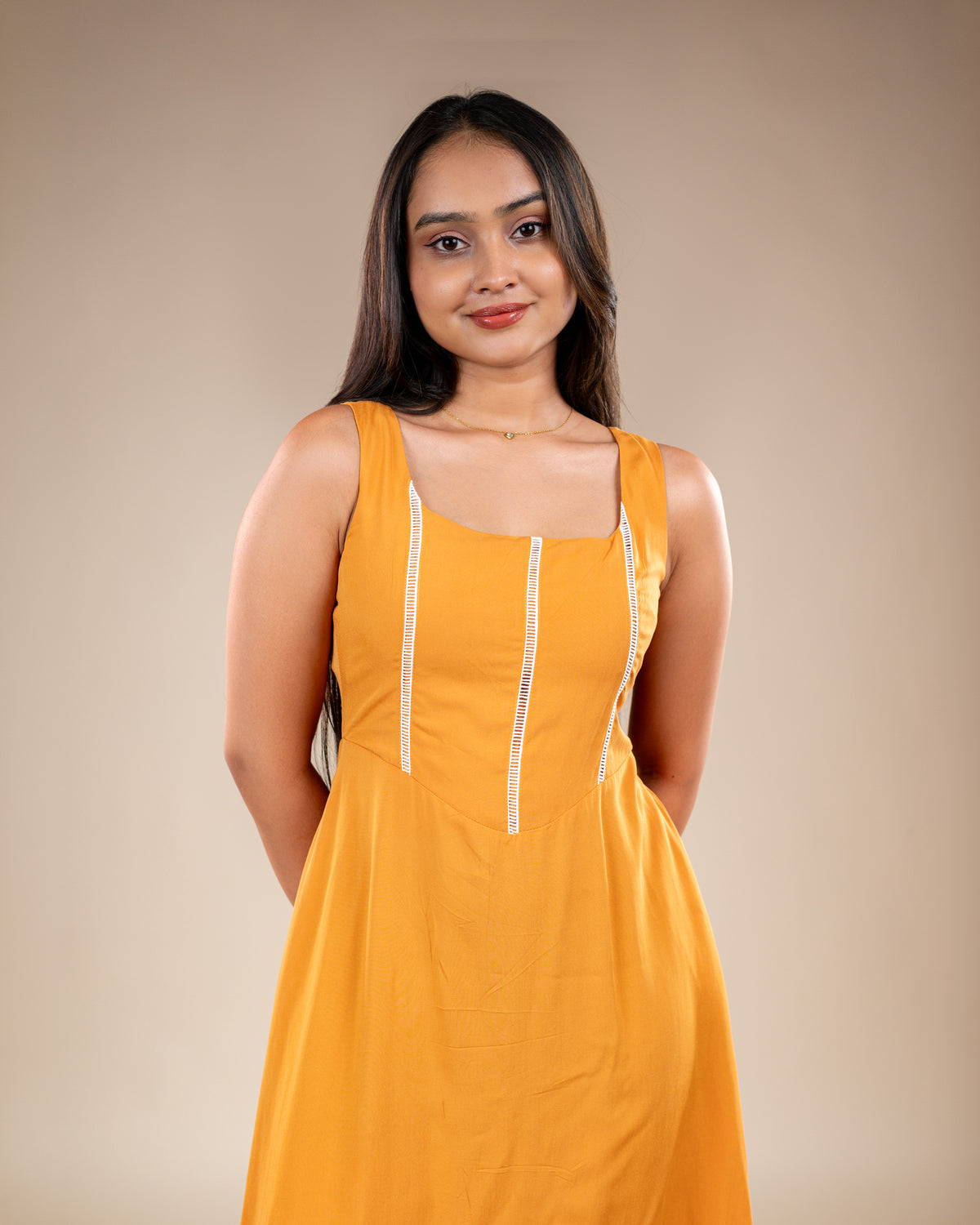 Lia Mustard Midi Dress