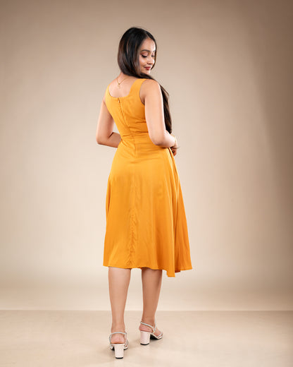 Lia Mustard Midi Dress