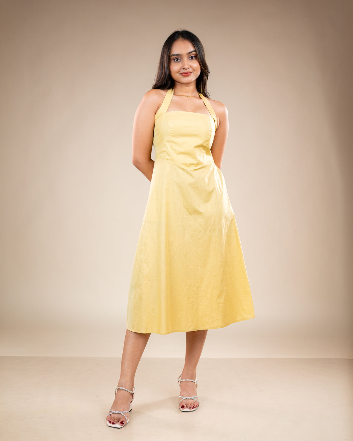 Mia Yellow Midi Dress