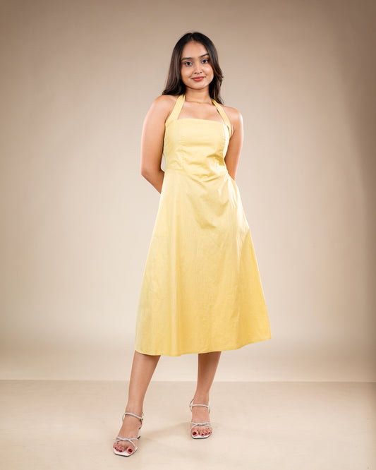 Mia Yellow Midi Dress