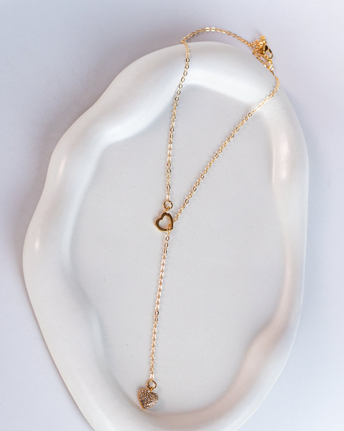 Gold Plated Double Heart Necklace
