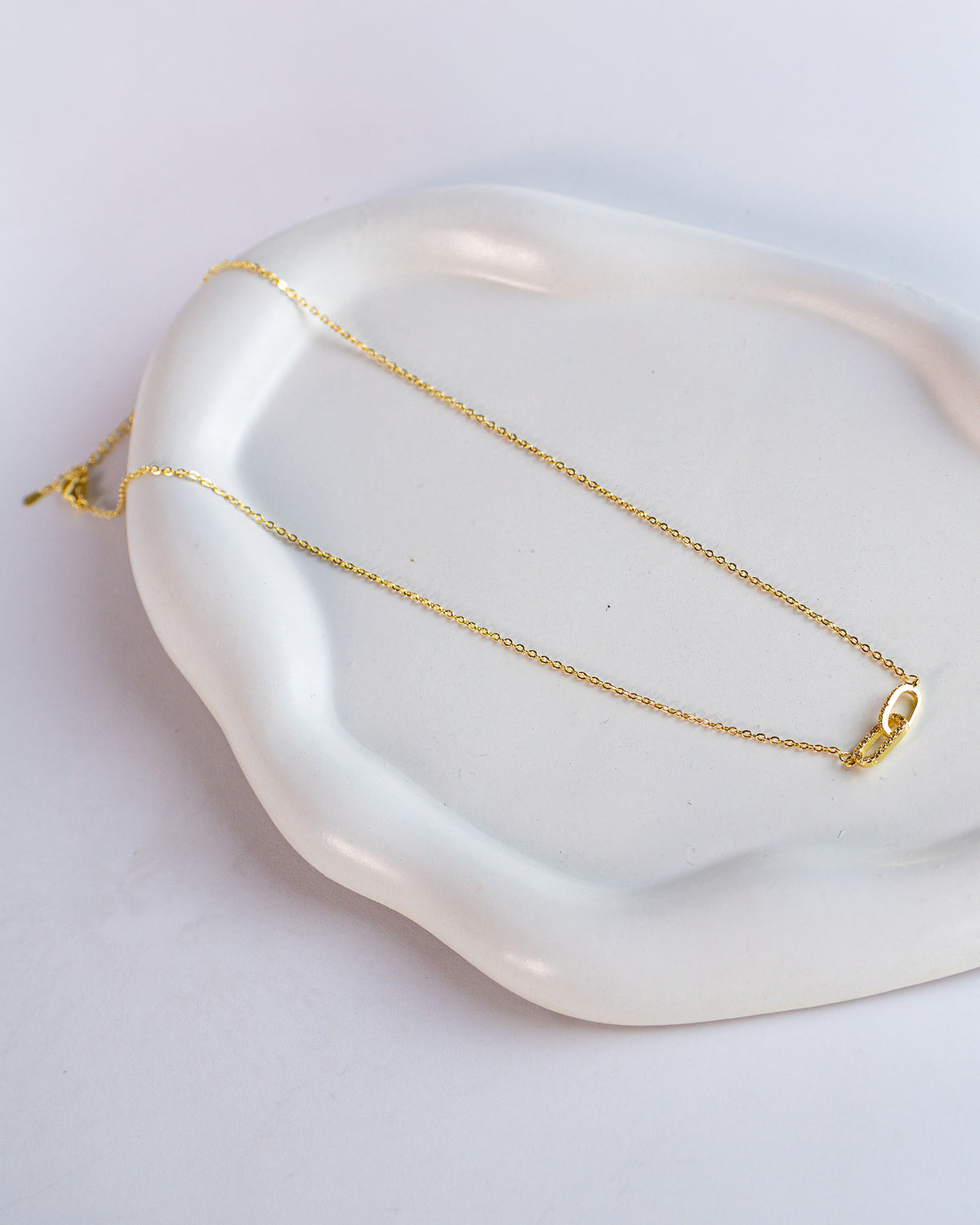 Gold Plated Oval Necklace