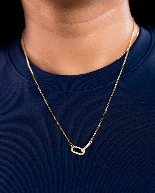 Gold Plated Oval Necklace