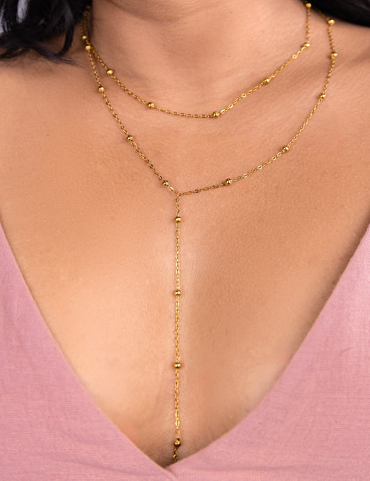 Gold Plated Double-Layer Long Necklace