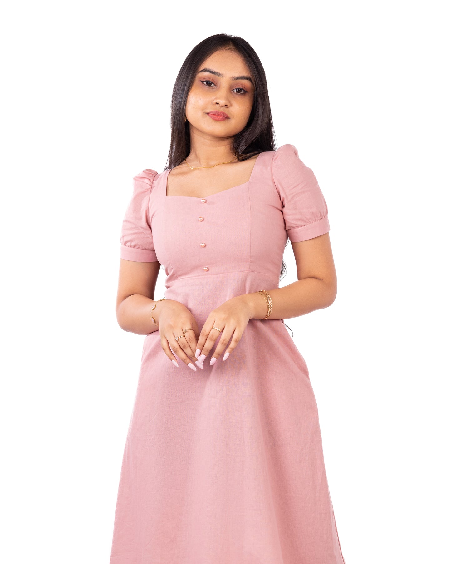 Amore Soft Linen Dusty Pink Dress