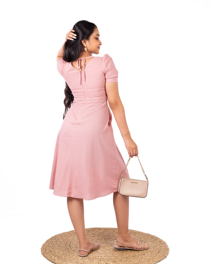 Amore Soft Linen Dusty Pink Dress