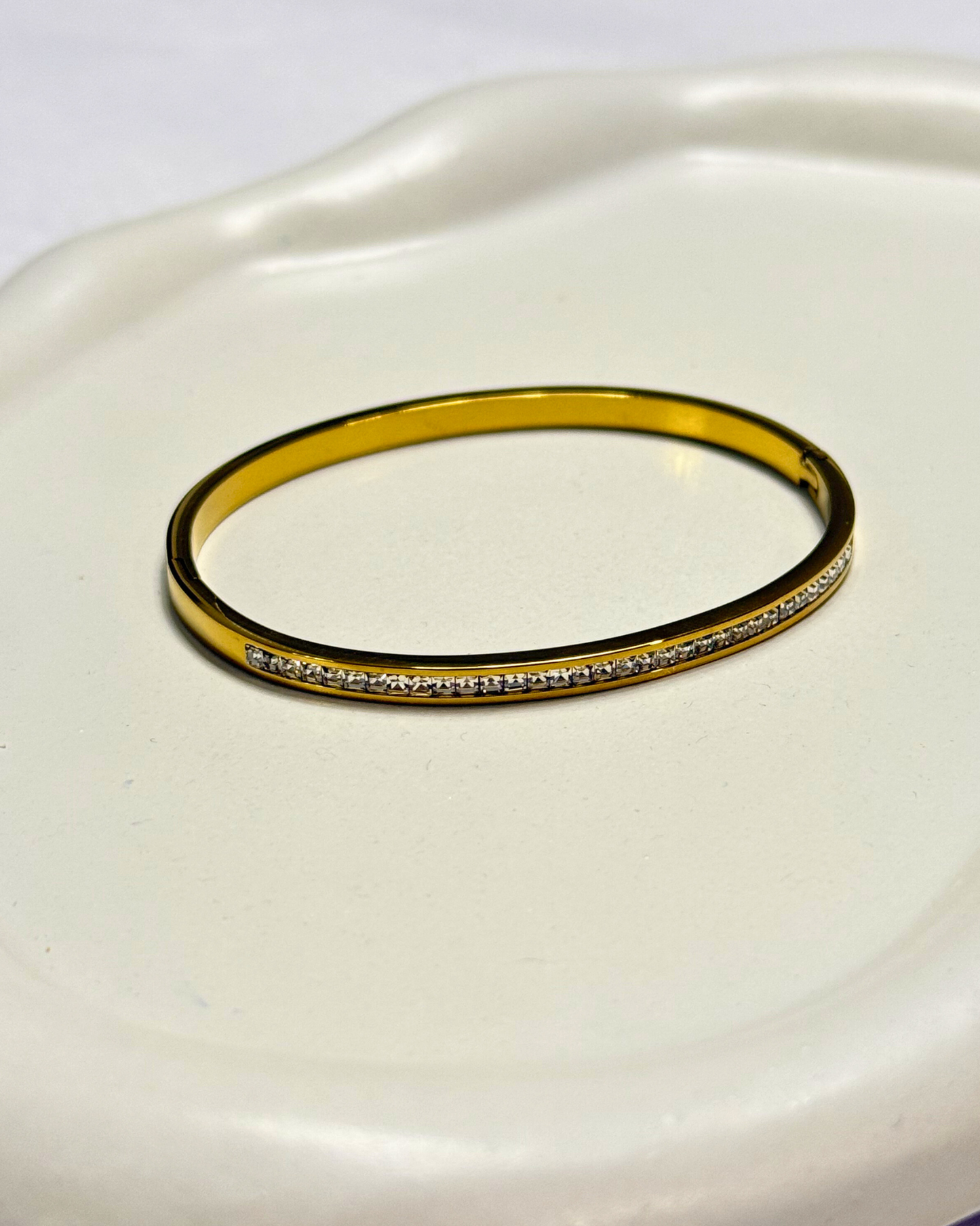 Gold Zirconia Bangle
