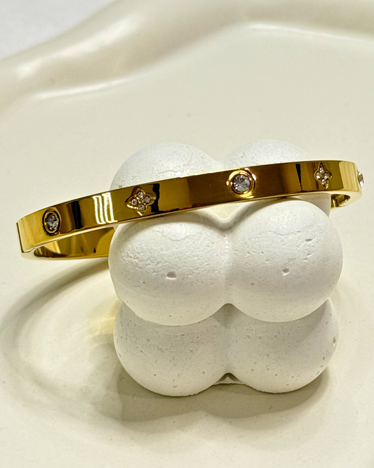 Gold Clover Bangle