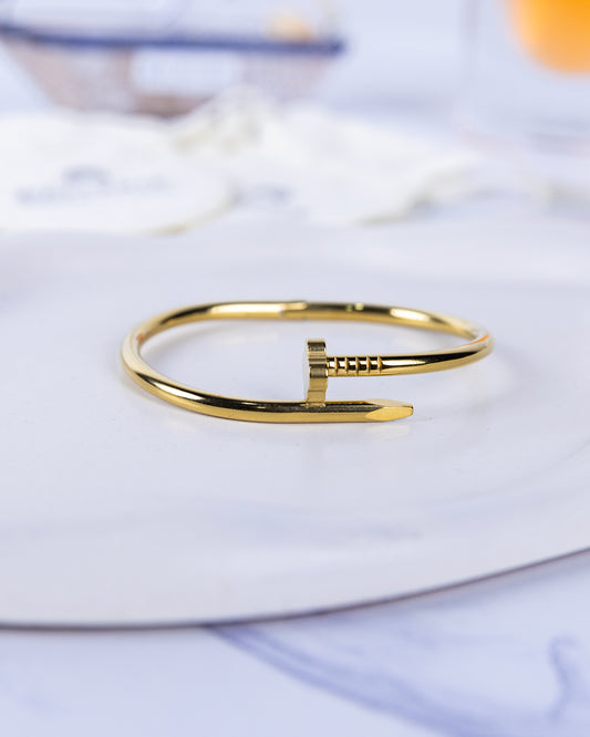 Gold Plated Four-Leaf Nail Cuff