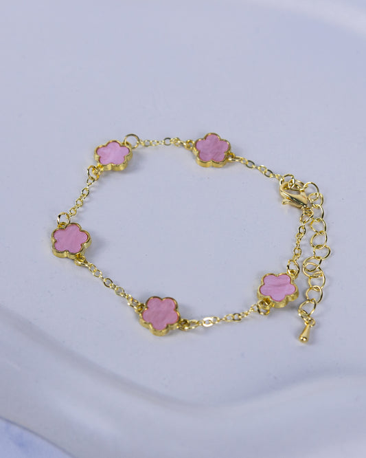 Elegant Lucky Flower Pink Bracelet