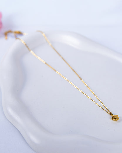 Gold Plated Rose Flower Necklace