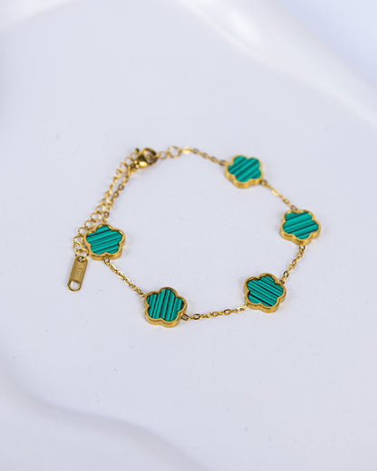 Four-Leaf Clover Green Bracelet