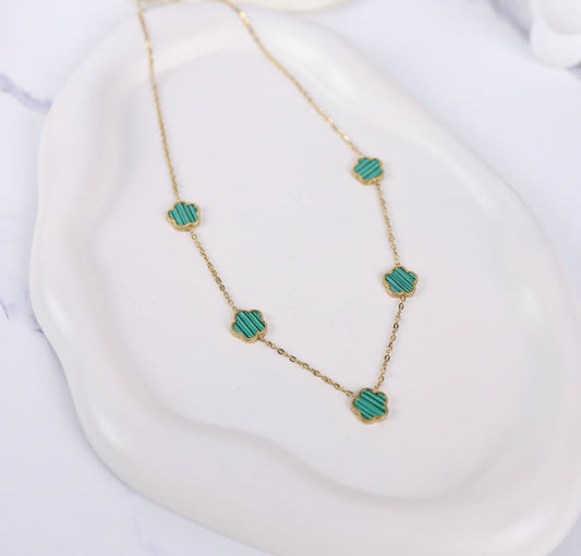 Four-Leaf Clover Green Necklace
