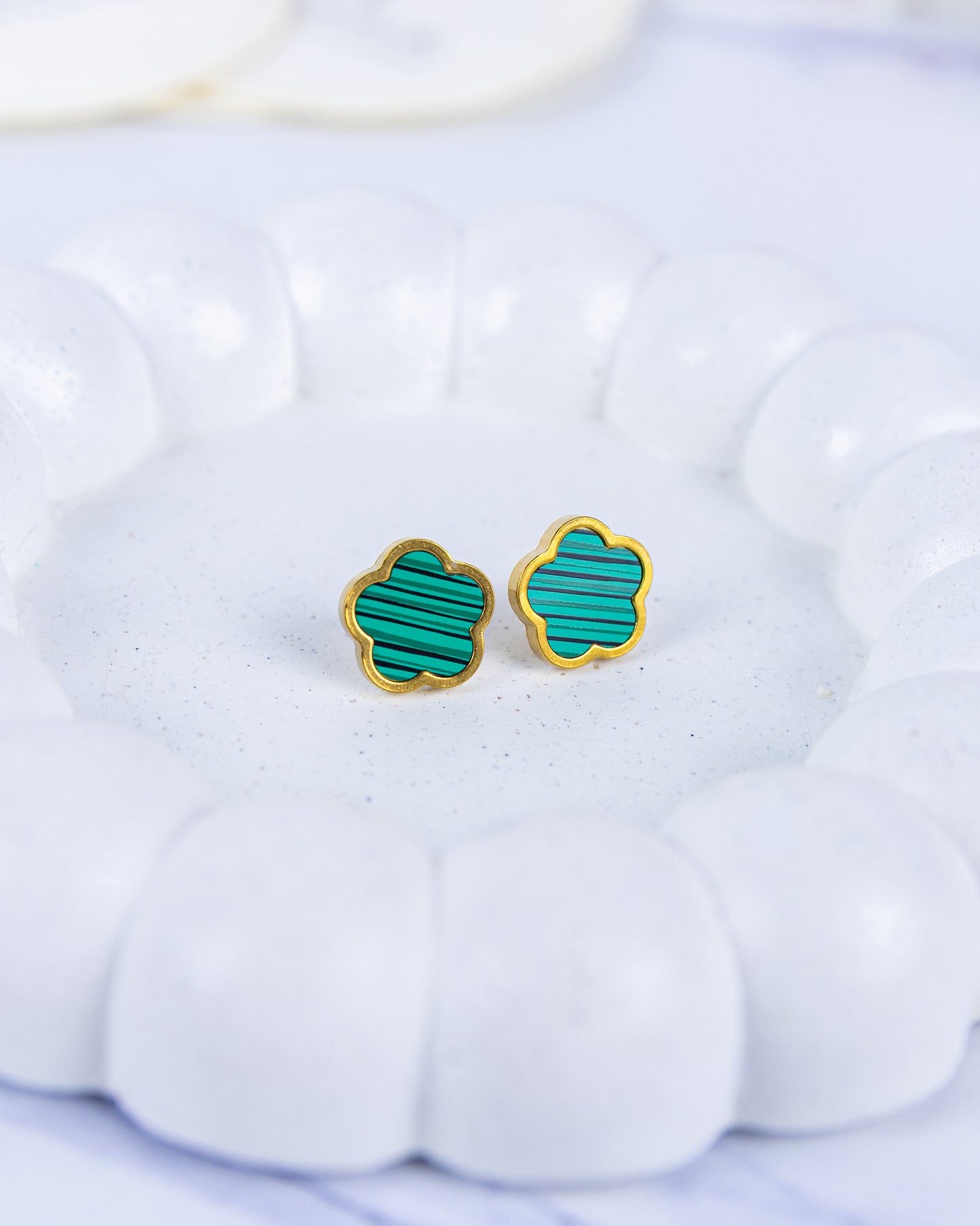 Four-Leaf Clover Green Earrings