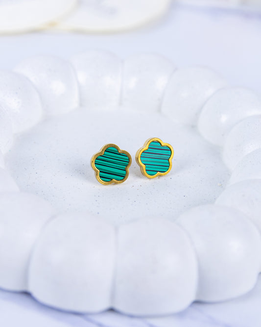 Four-Leaf Clover Green Earrings