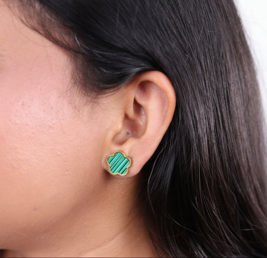 Four-Leaf Clover Green Earrings