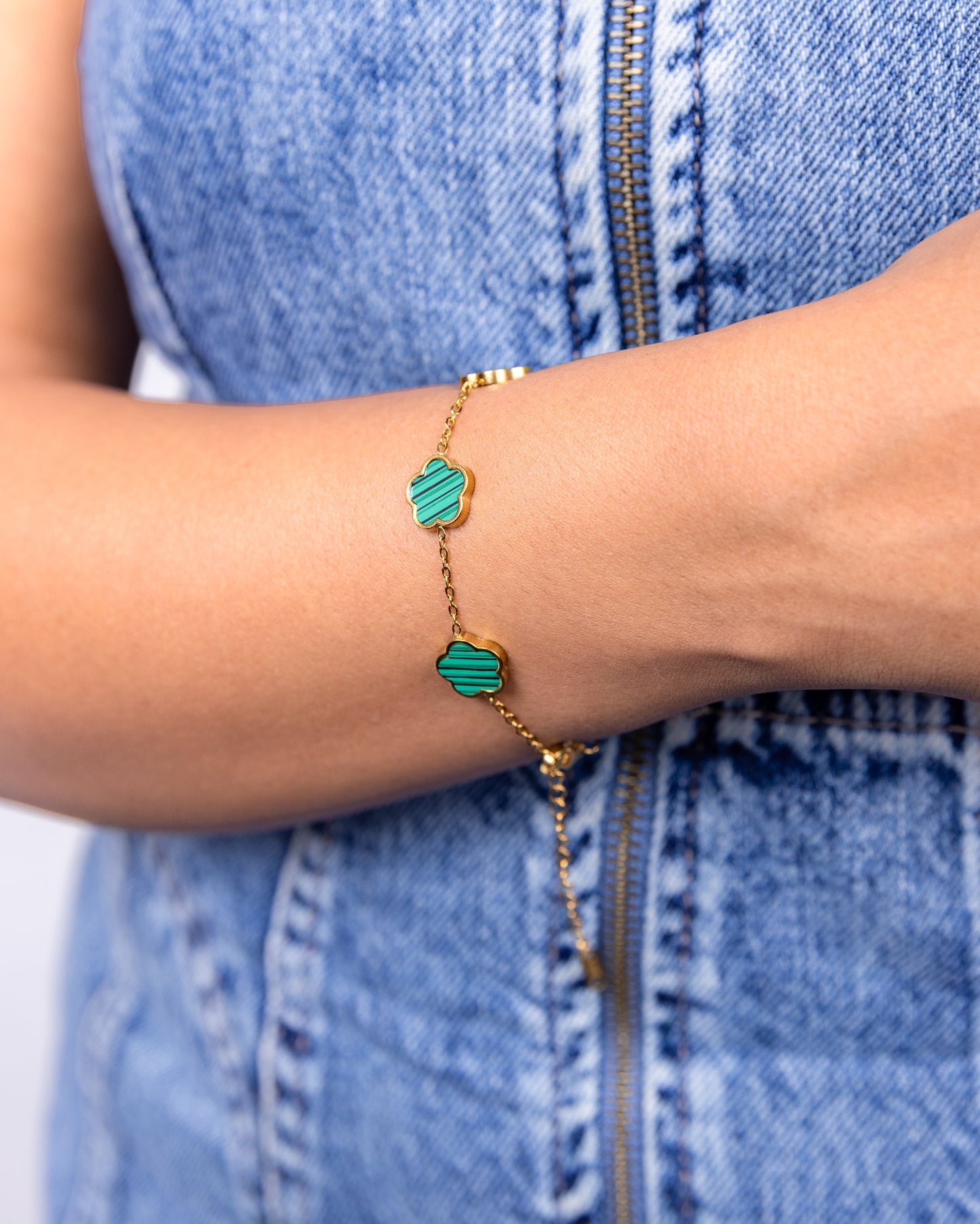 Four-Leaf Clover Green Bracelet