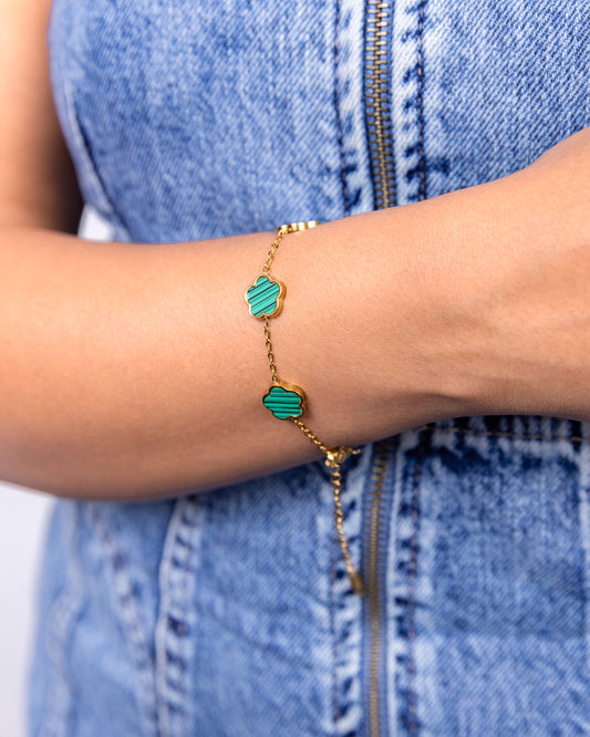 Four-Leaf Clover Green Bracelet