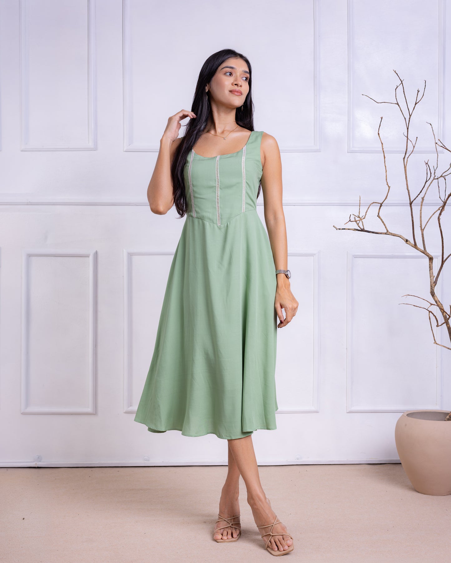 Lia Mint Green Midi Dress