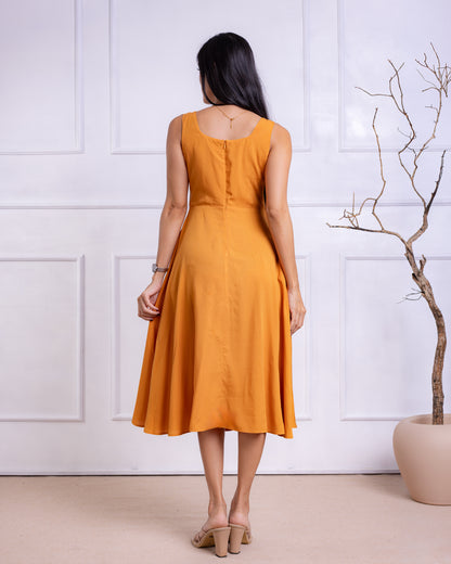 Lia Mustard Midi Dress