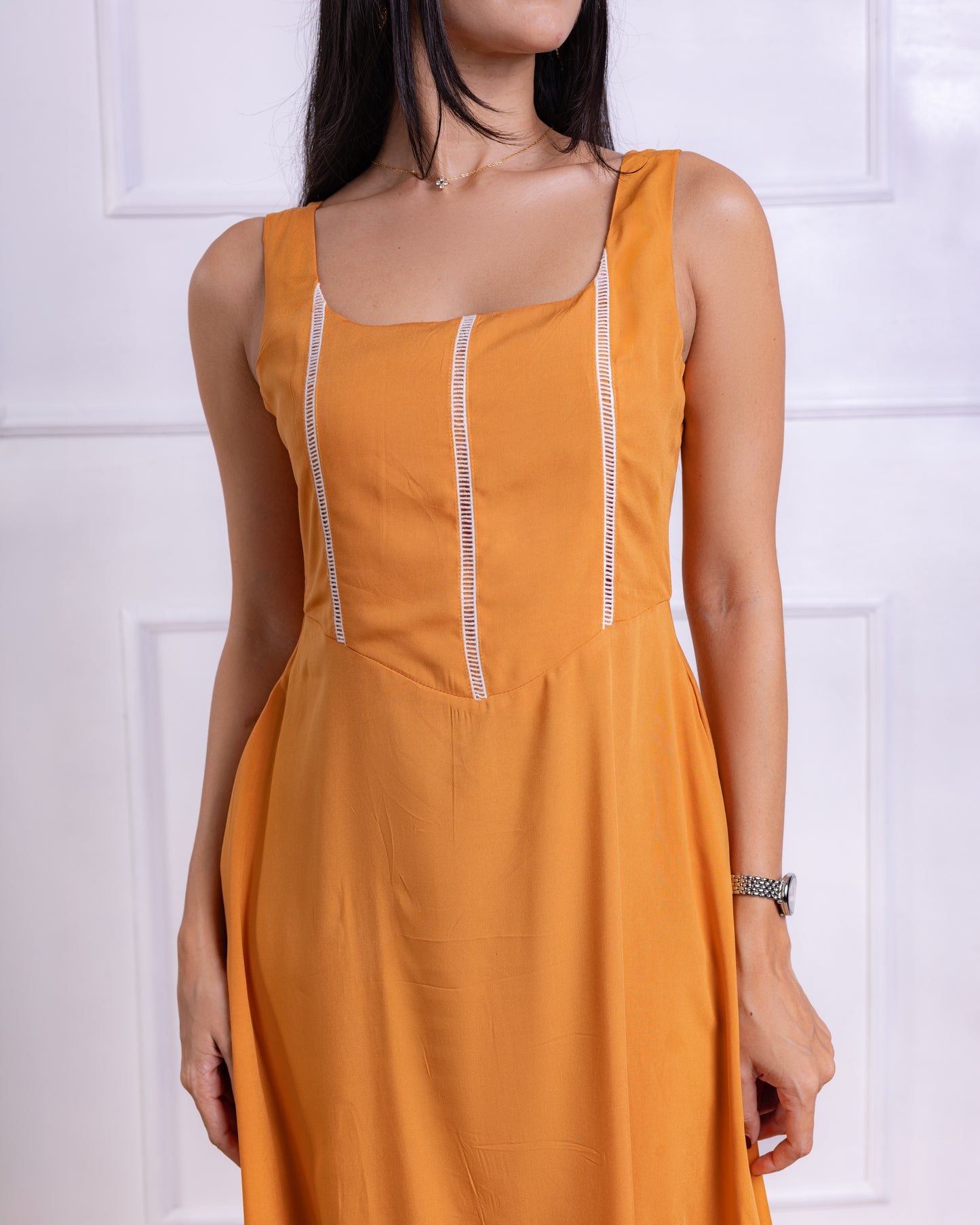 Lia Mustard Midi Dress