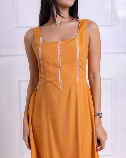 Lia Mustard Midi Dress