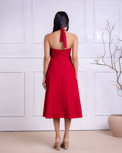 Mia Red Midi Dress