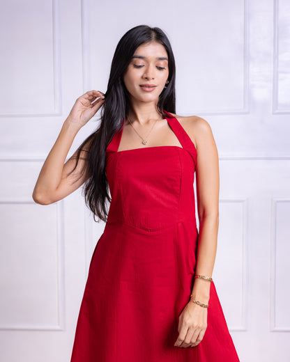 Mia Red Midi Dress