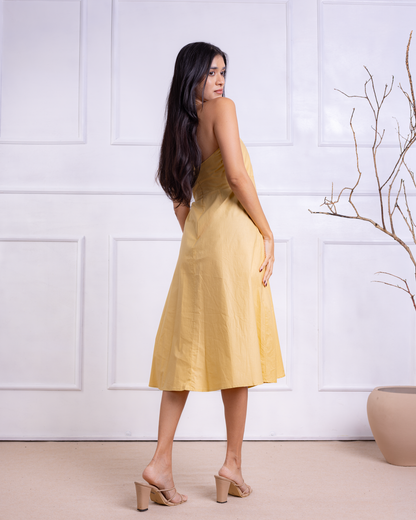 Mia Yellow Midi Dress