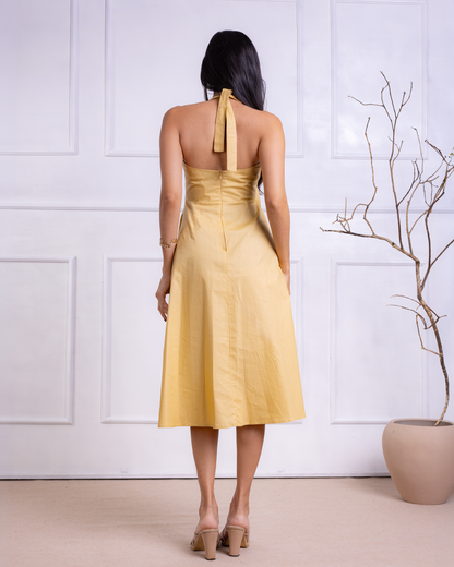 Mia Yellow Midi Dress