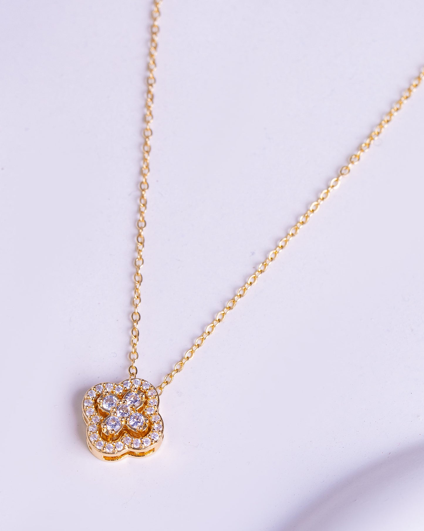 Gold Plated Four Leaf Clover Necklace