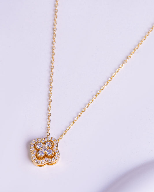 Gold Plated Four Leaf Clover Necklace