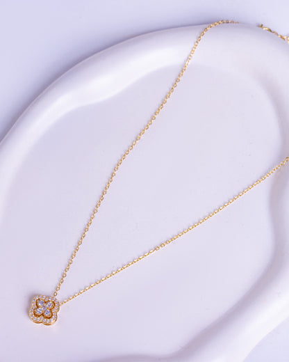 Gold Plated Four Leaf Clover Necklace