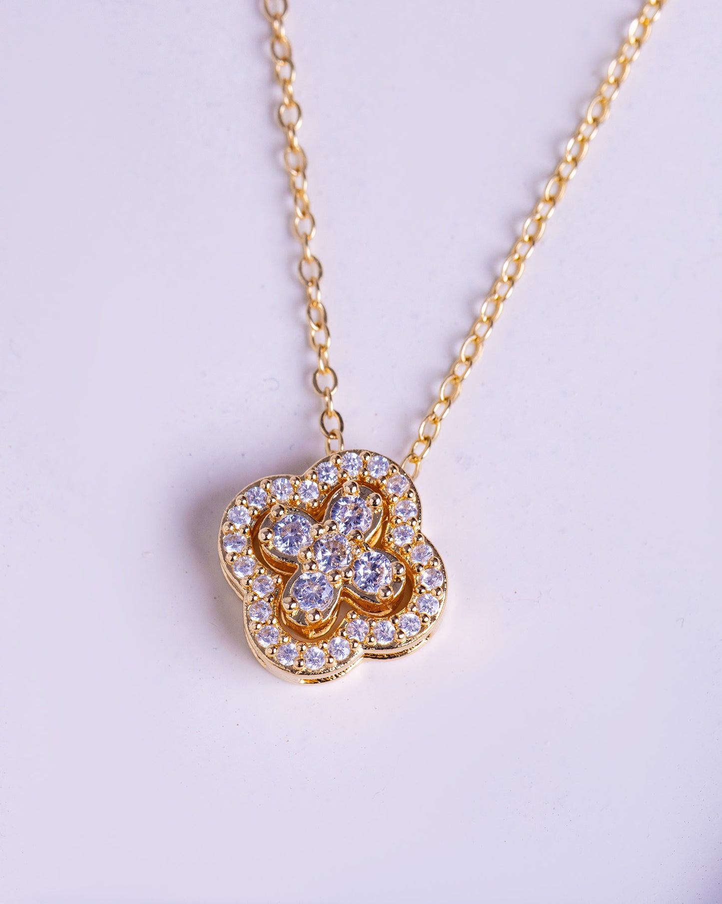Gold Plated Four Leaf Clover Necklace