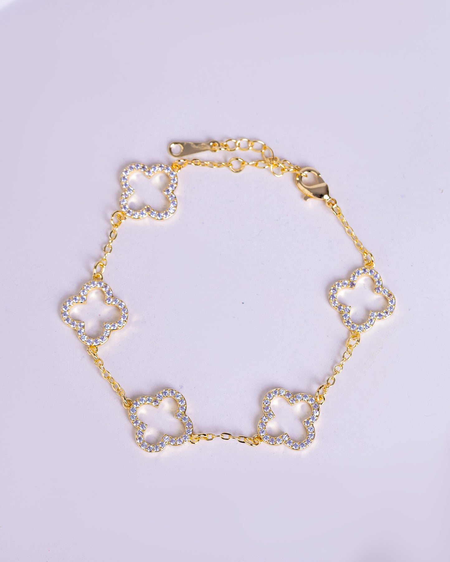 Gold Plated Lucky Clover Bracelet
