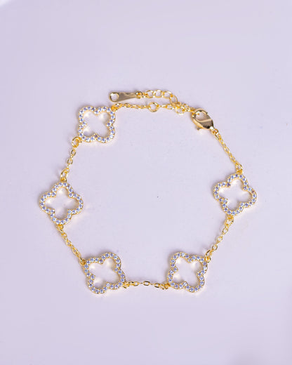 Gold Plated Lucky Clover Bracelet