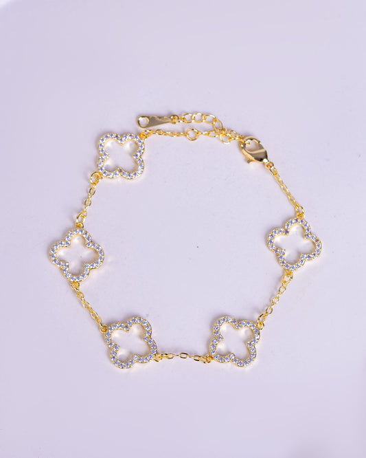 Gold Plated Lucky Clover Bracelet