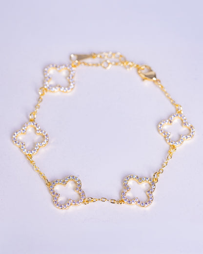 Gold Plated Lucky Clover Bracelet