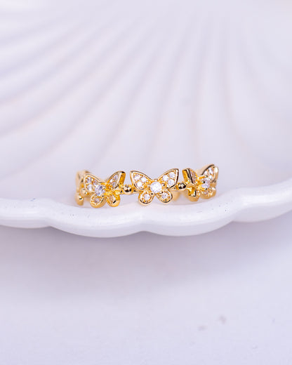 Gold Plated Butterfly Ring