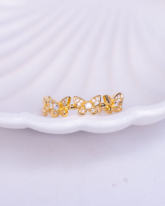 Gold Plated Butterfly Ring