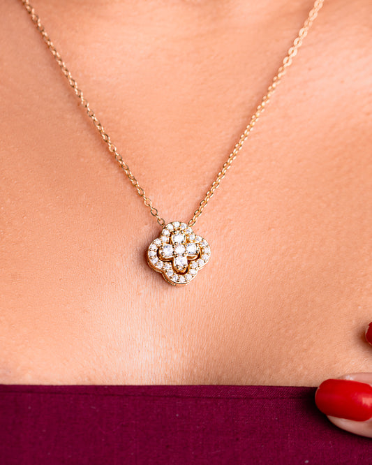 Gold Plated Four Leaf Clover Necklace