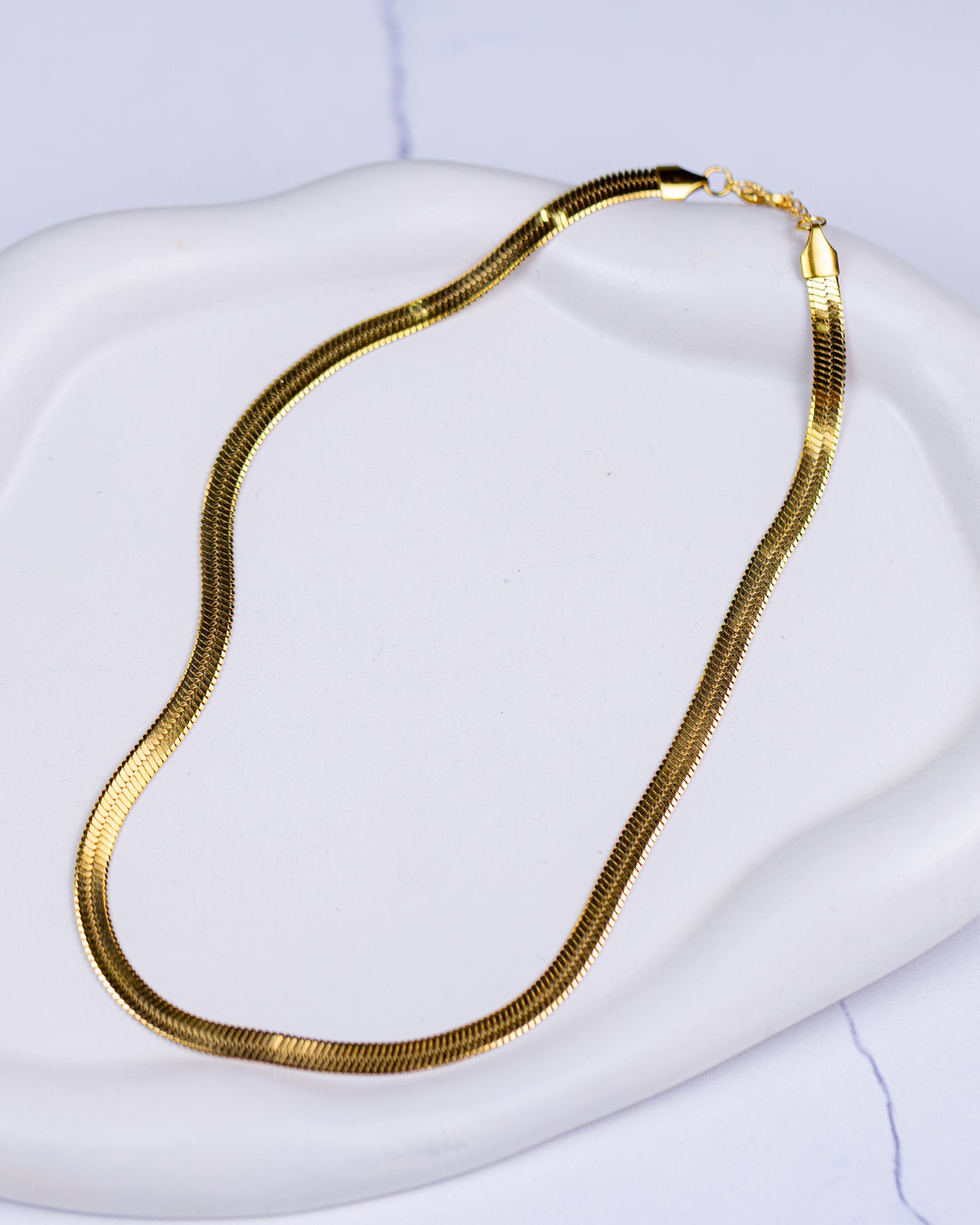 Gold Plated Flat Snake Chain