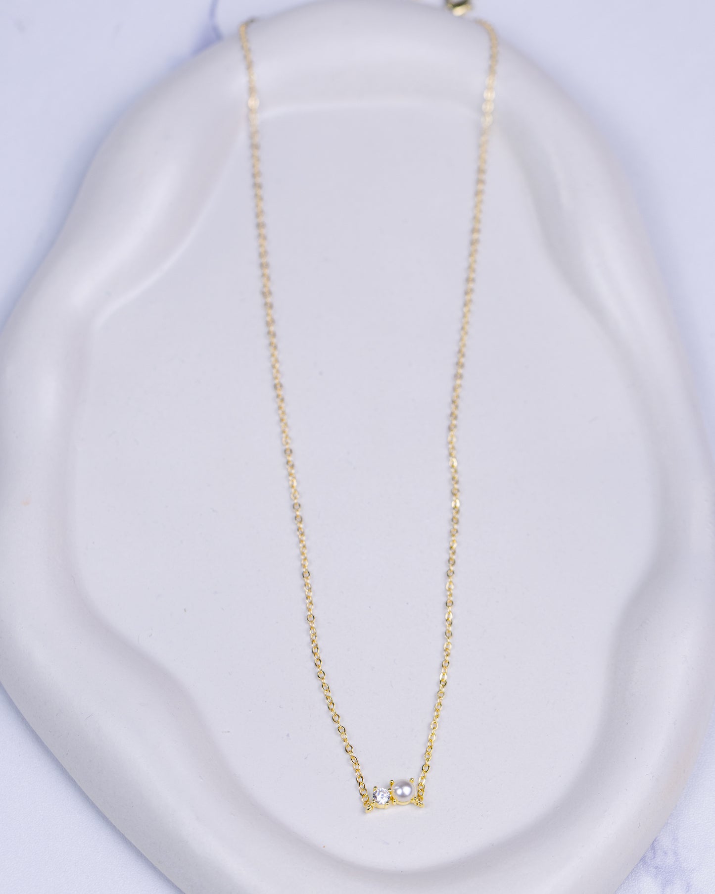 Pearl Necklace with Zircon