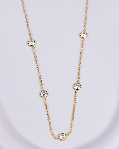 Gold Sparkling Zircon Necklace