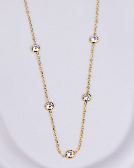 Gold Sparkling Zircon Necklace