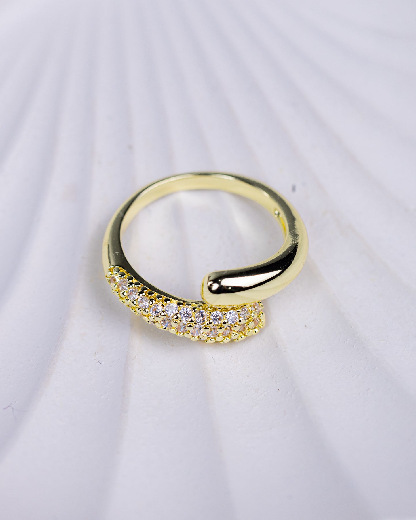 Gold Plated Tear Open Ring
